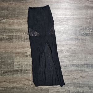 Alice + Olivia Black Lace Maxi Skirt